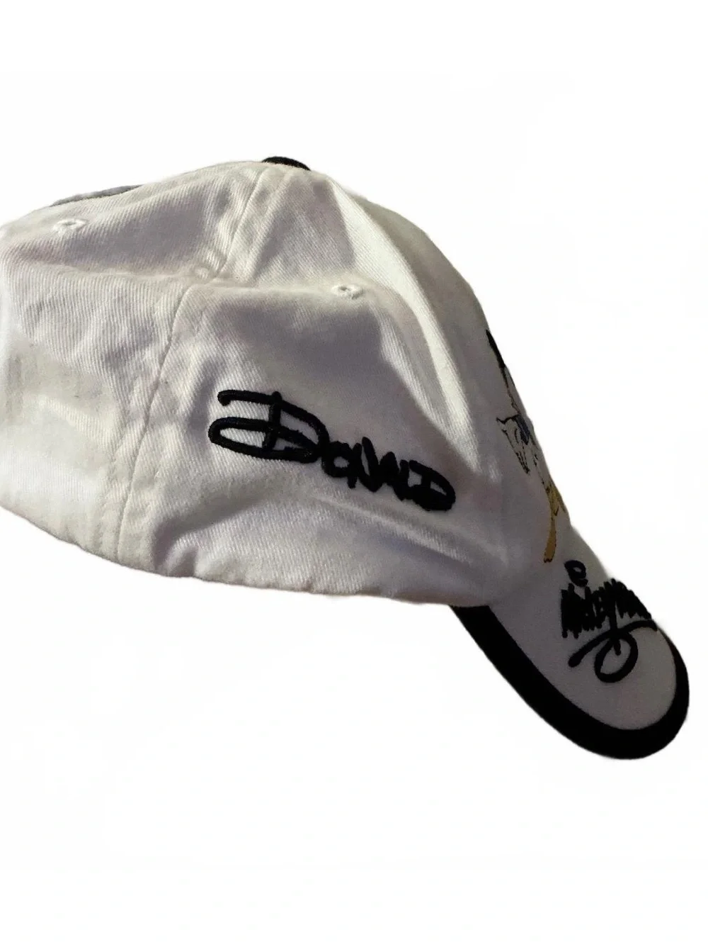 Vintage Walt Disney World White Baseball Cap with Classic Mickey and Friends